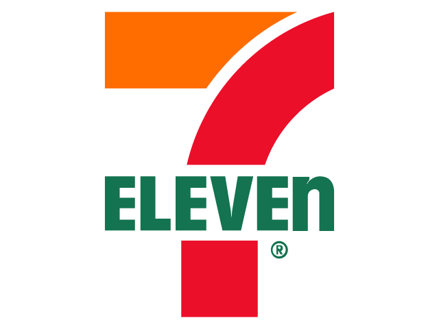 Logo mit roter 7 und dem Wort „ELEVEN“ in grün darunter.